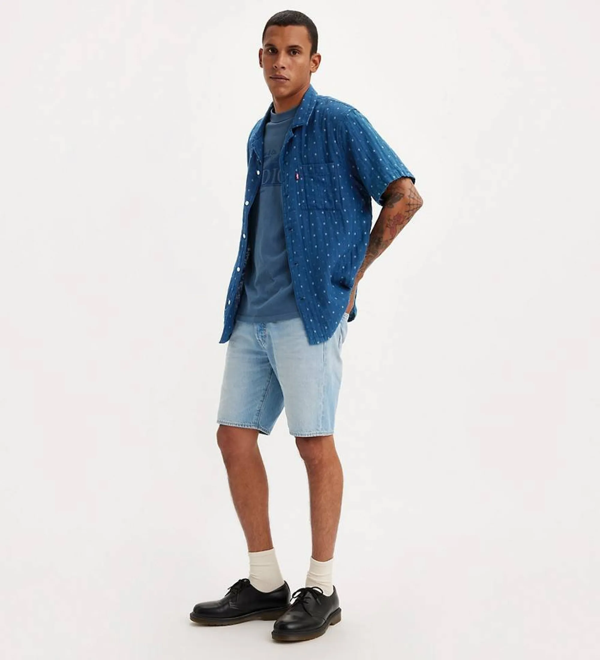 501 Original Lightweight Blue Denim Shorts