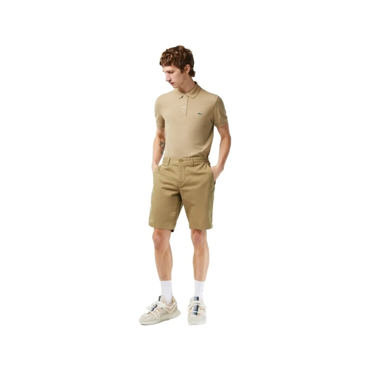 Beige Slim Shorts