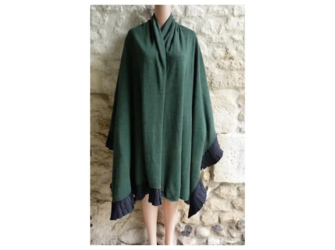 Black Green Lanvin Coats, Outerwear Clothing