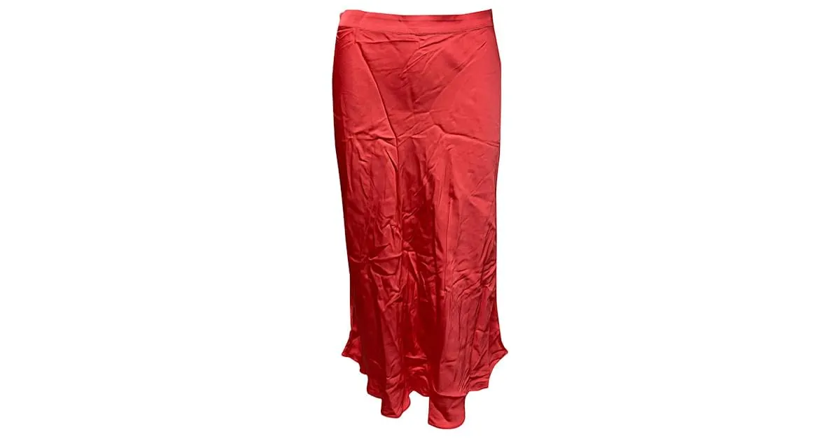 Falda midi acampanada en viscosa rosa Selma de Claudie Pierlot 