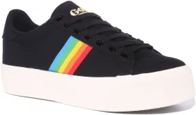 Gola Classics Orchid Platform Zapatillas de deporte veganas arco iris para mujer en negro
