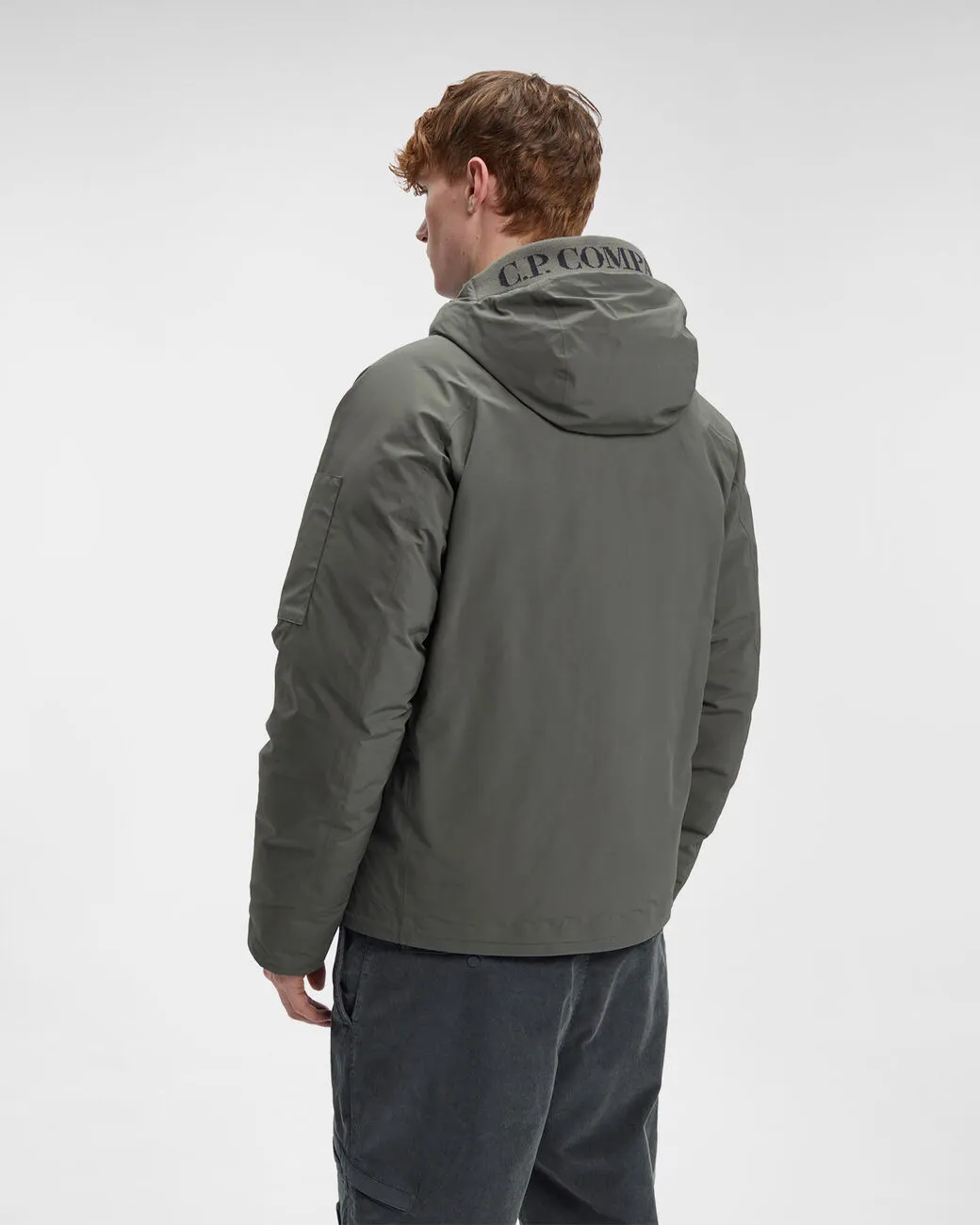 Green Micro Hooded Down Jacket M Size