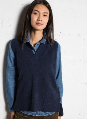 Maison 123 Aristide - Suéter lana cuello V recto azul