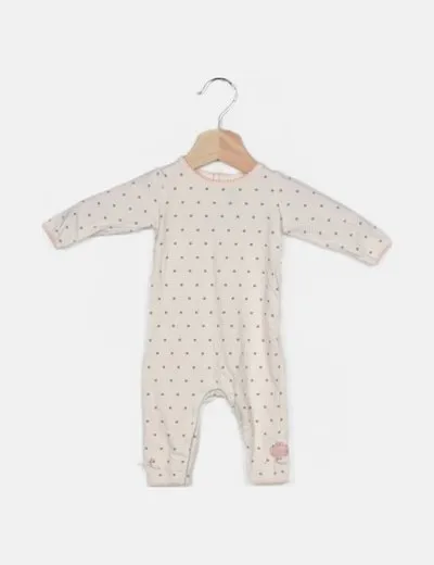 Sergeant Major White Printed Polka Dot Pajamas