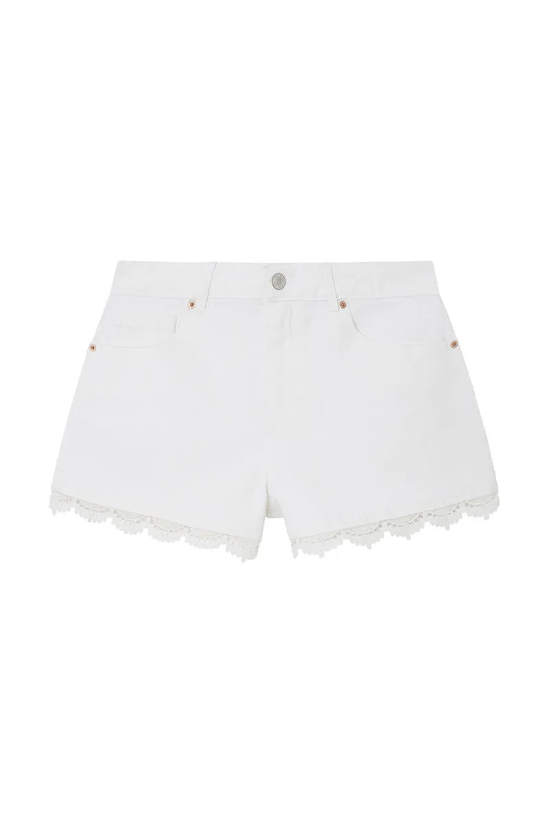 Lace Denim Shorts.
