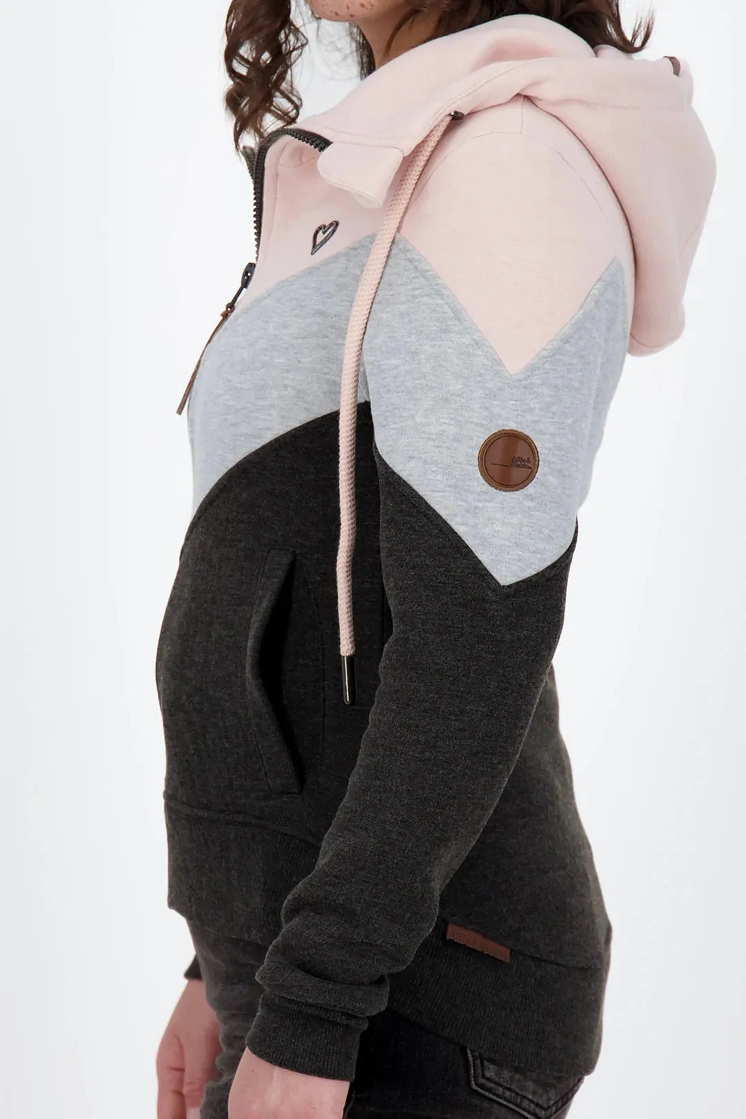 Alife and Kickin Stellina A Zip Sweatshirt Moonless Melange Women's